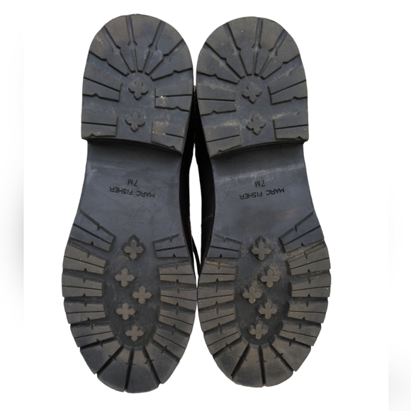 Marc Fisher 7M Lanzia Tweed Leather Laceup Combat Boots - Picture 9 of 16